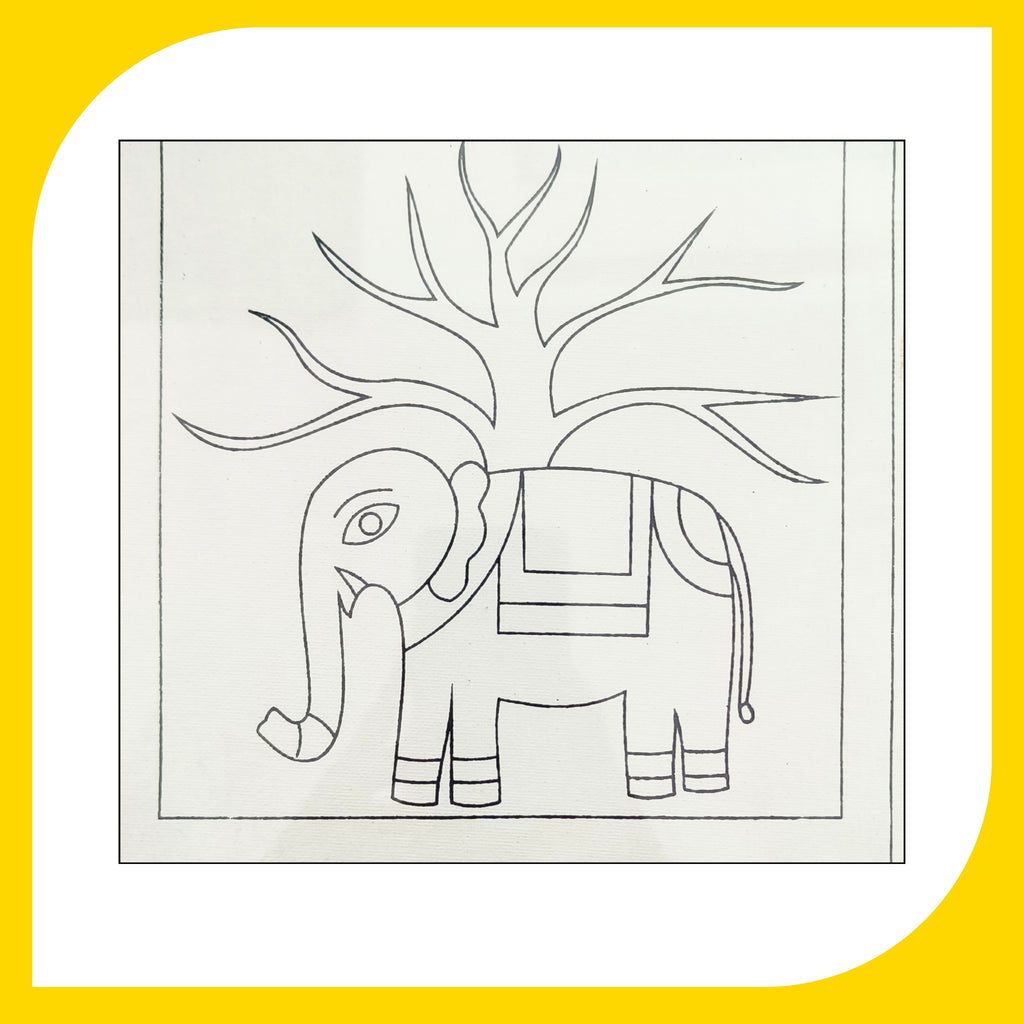 Madhubani Canvas Design 8 (8"*8")