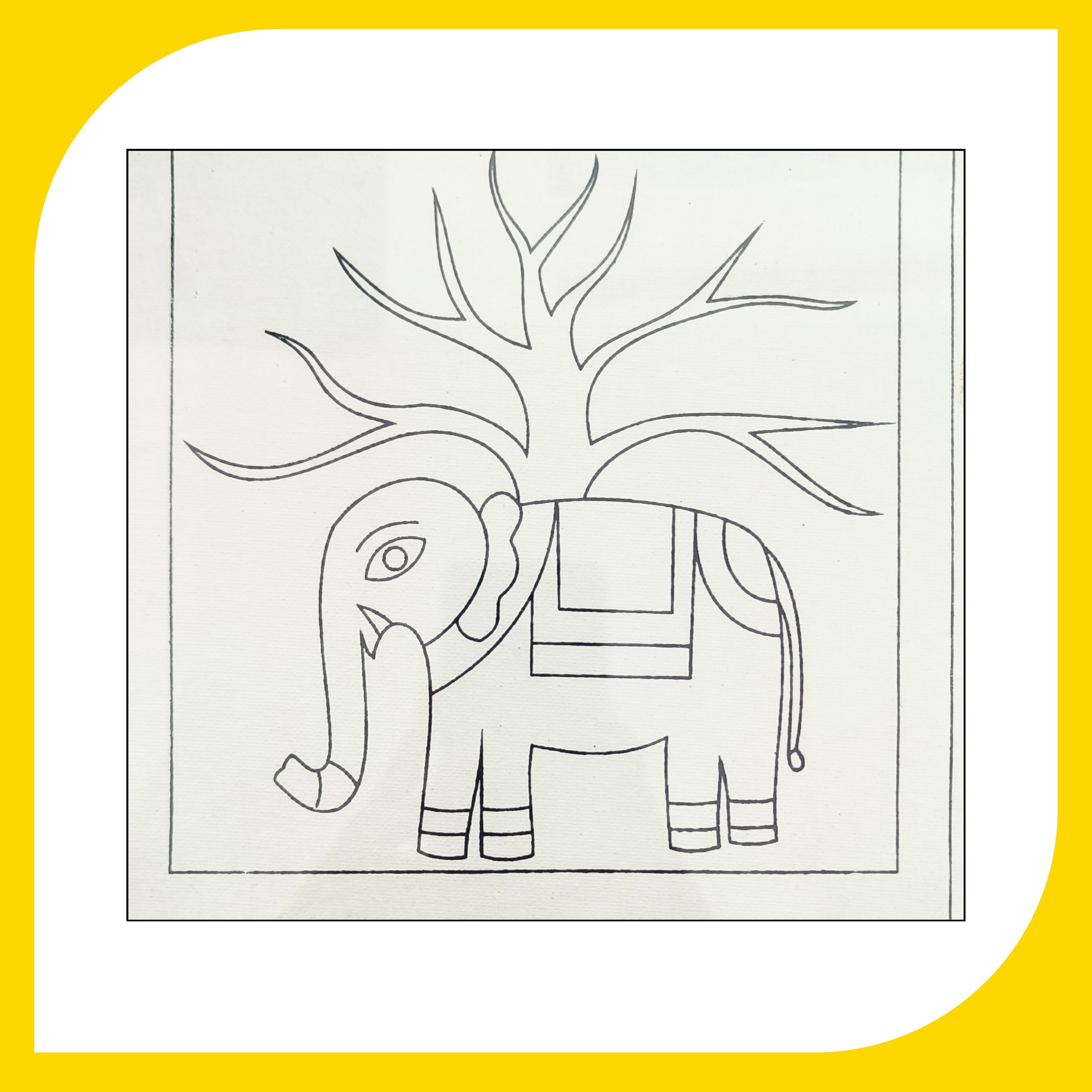 Madhubani Canvas Design 8 (8"*8")