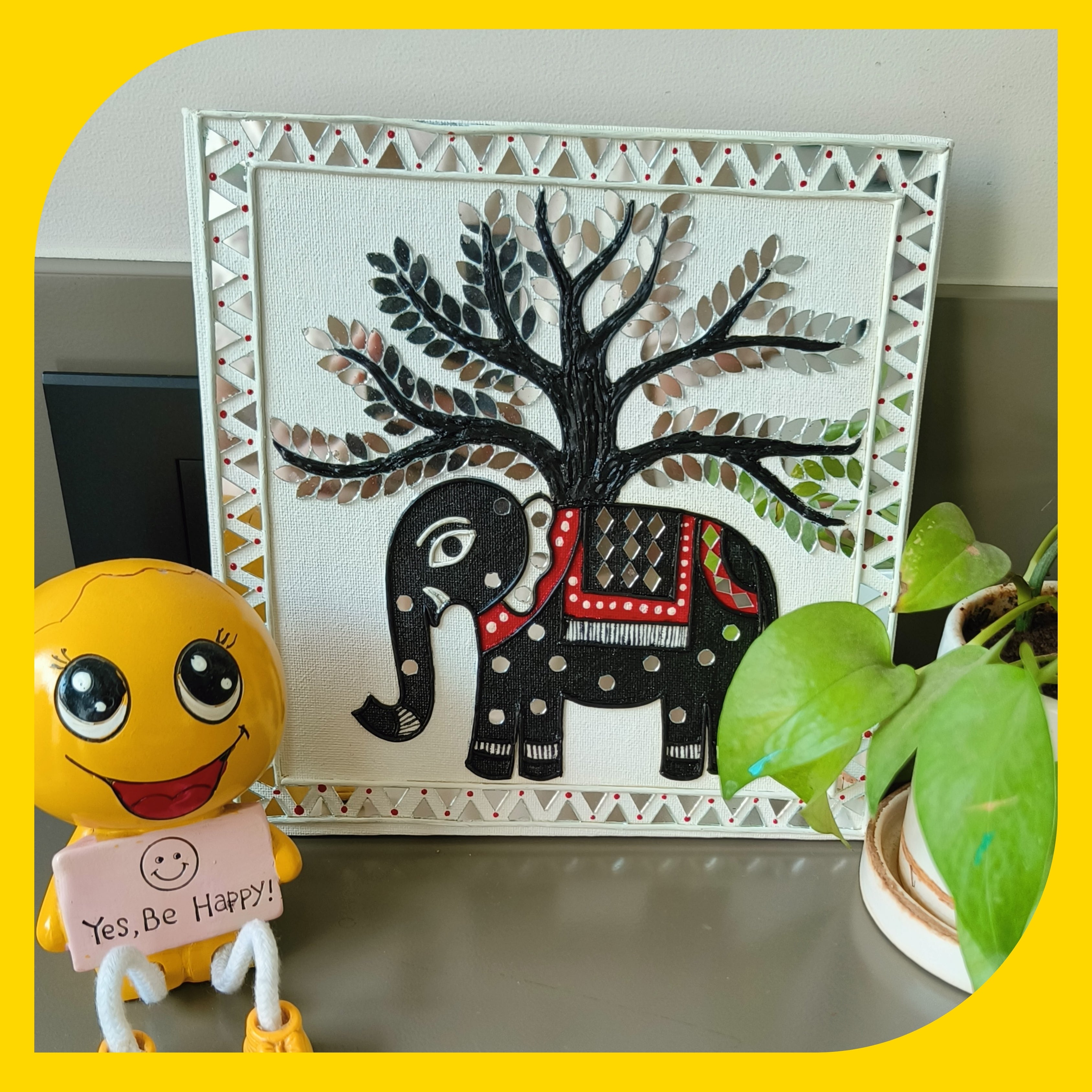 Madhubani Canvas Design 8 (8"*8")