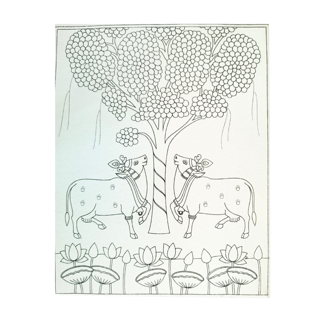 Pichwai Canvas Design 7 (8"x10")