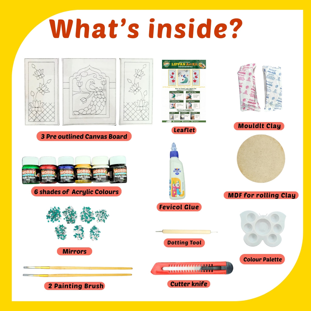 Lippan Art Kit - Peacock Bloom Trio Set