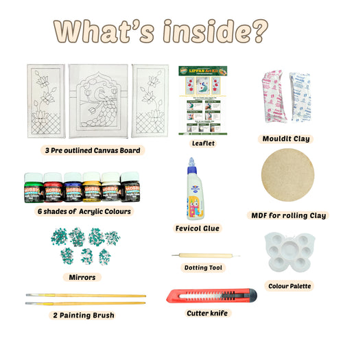 Lippan Art Kit - Peacock Bloom Trio Set