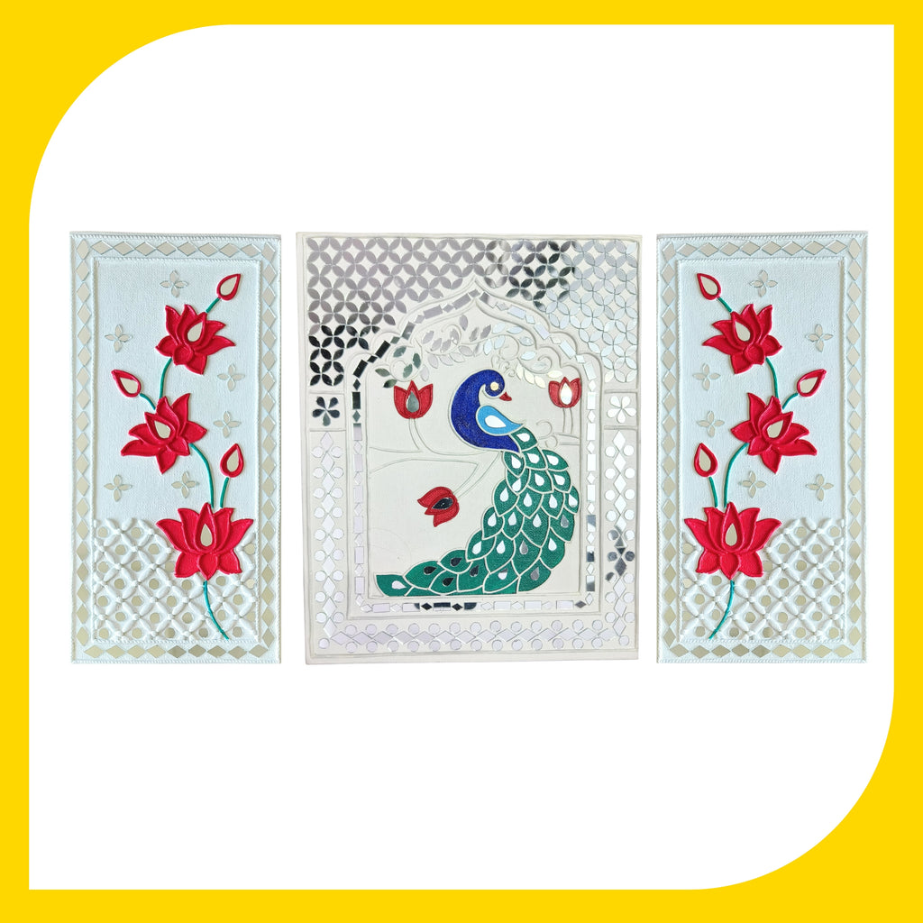 Lippan Art Kit - Peacock Bloom Trio Set