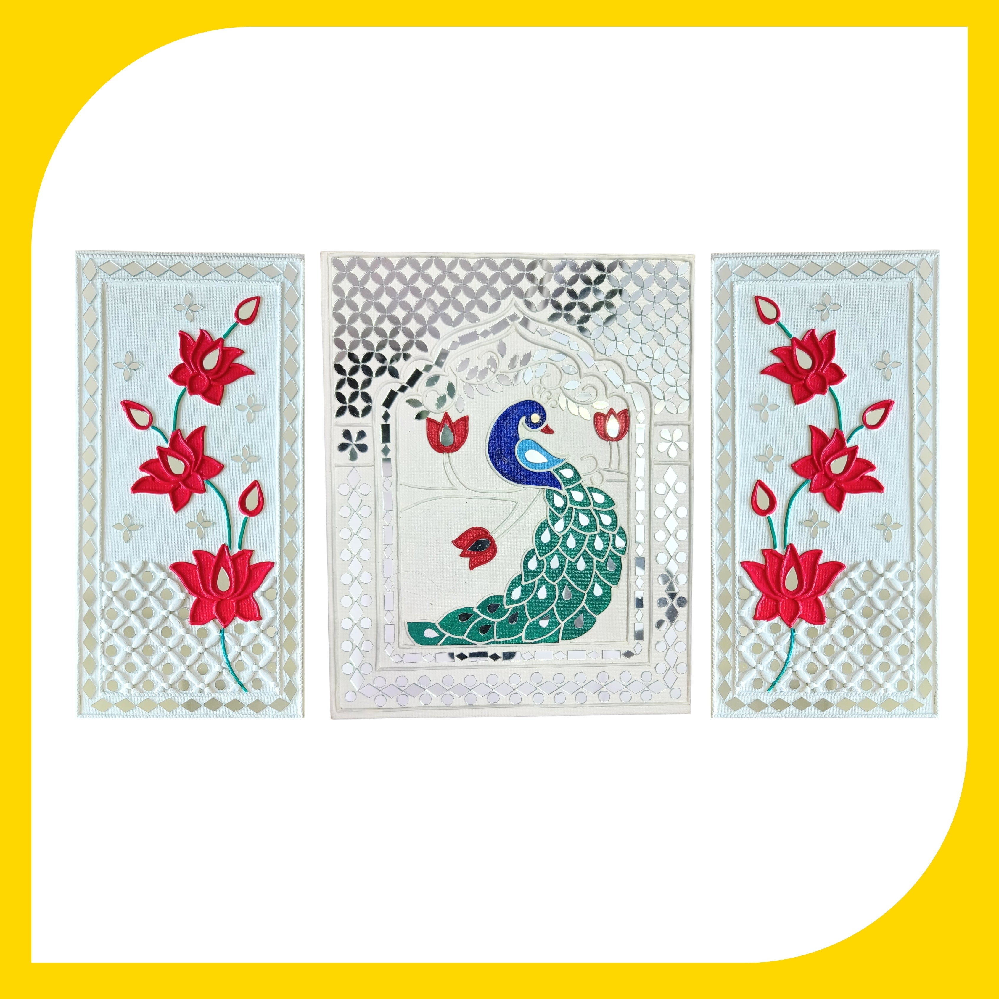 Lippan Art Kit - Peacock Bloom Trio Set