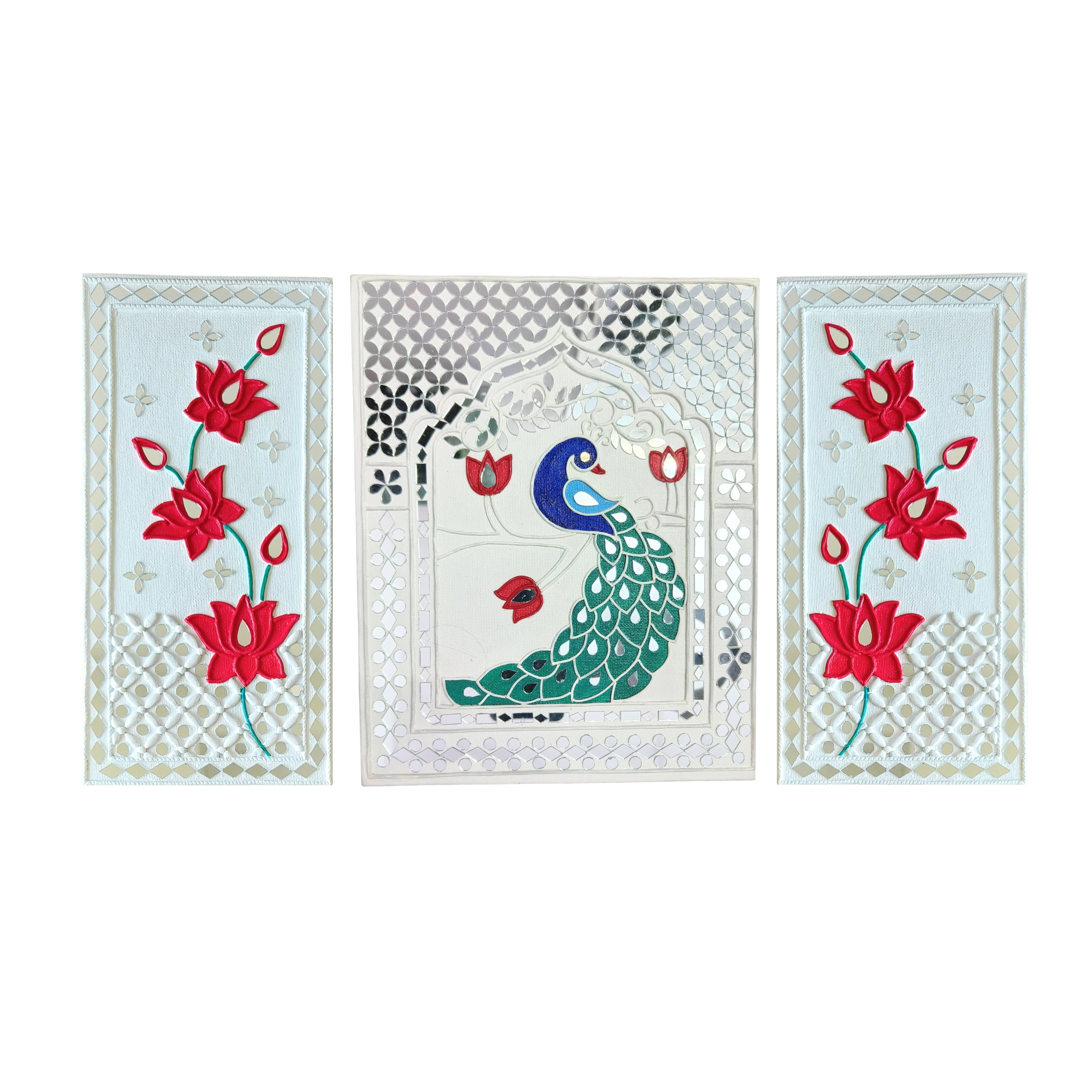 Lippan Art Kit - Peacock Bloom Trio Set