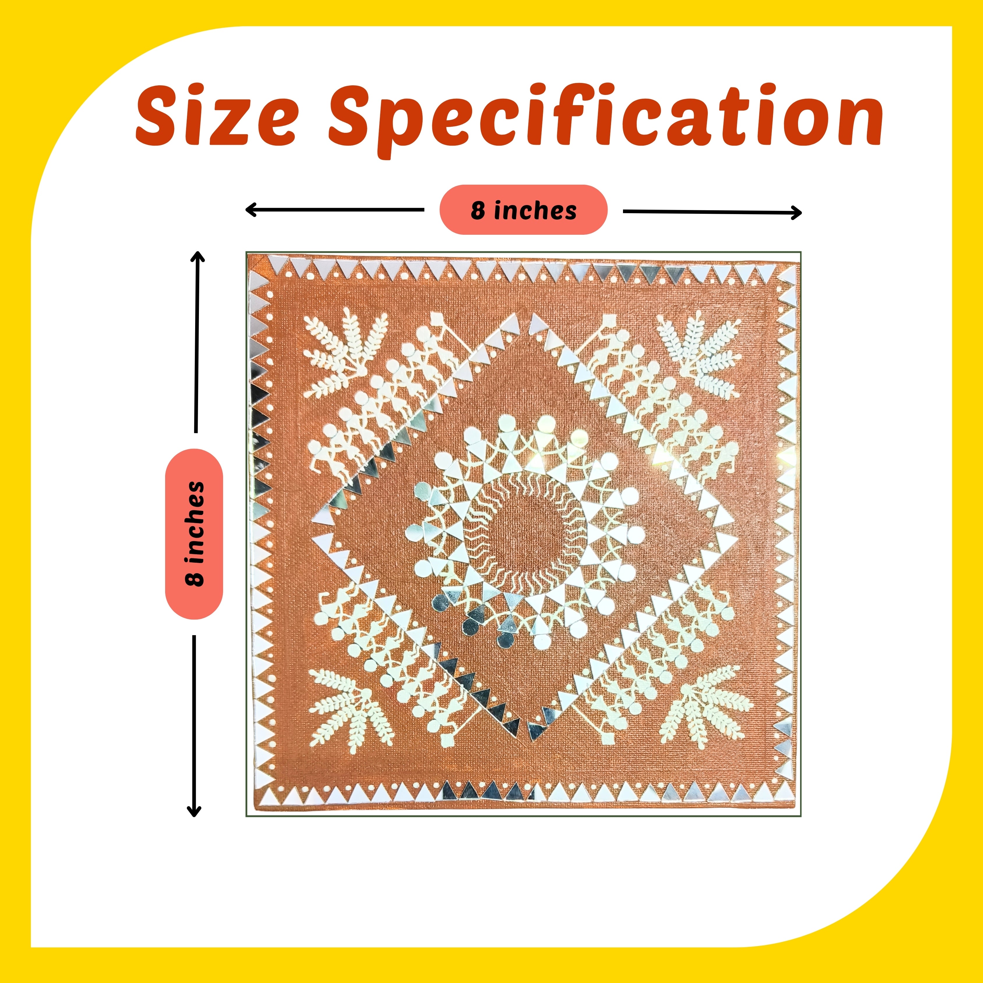 Warli  Canvas Design 3 (8"*8")