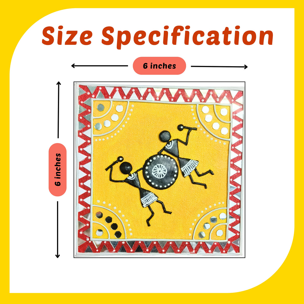 Warli Canvas Design 2 (6"*6")
