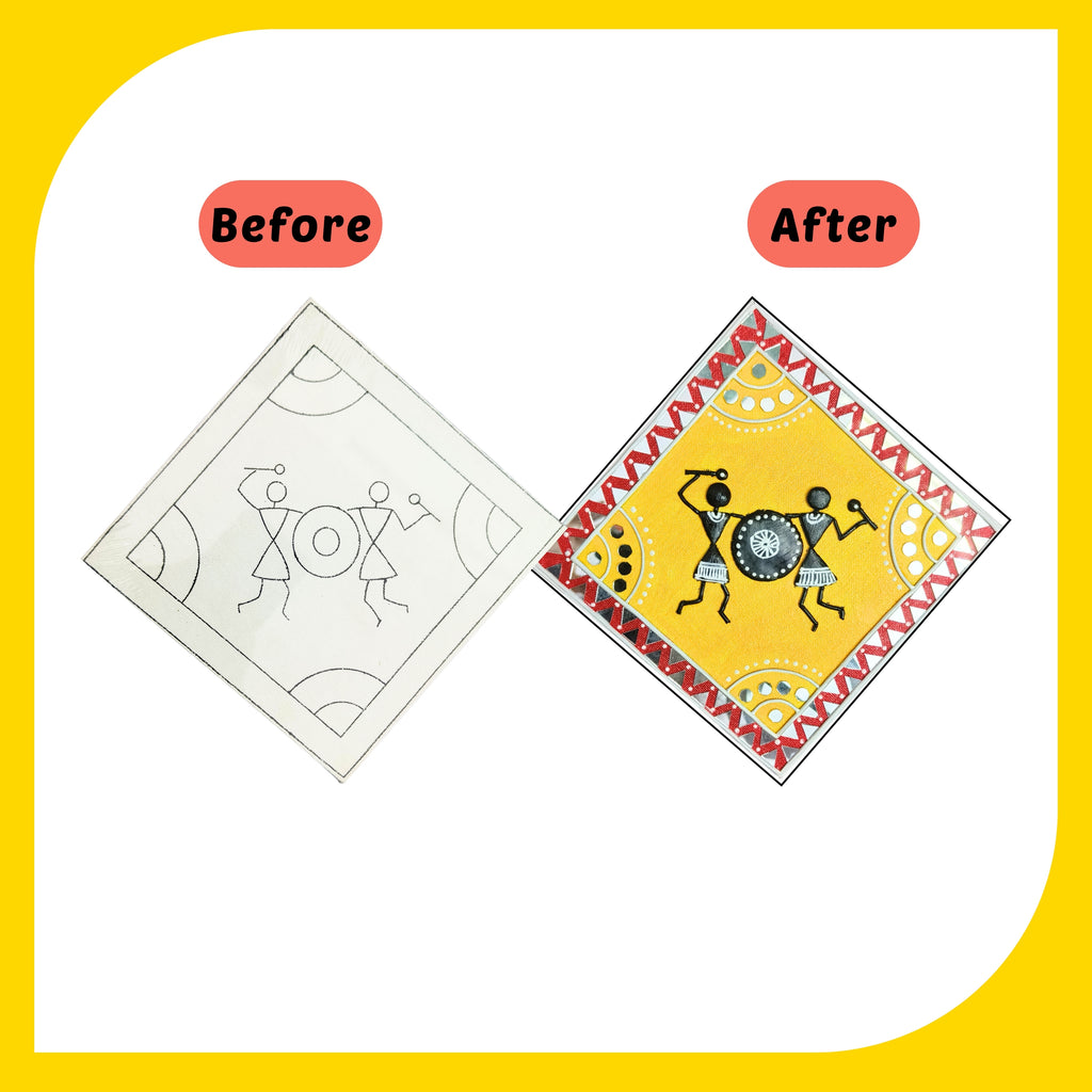 Warli Canvas Design 2 (6"*6")