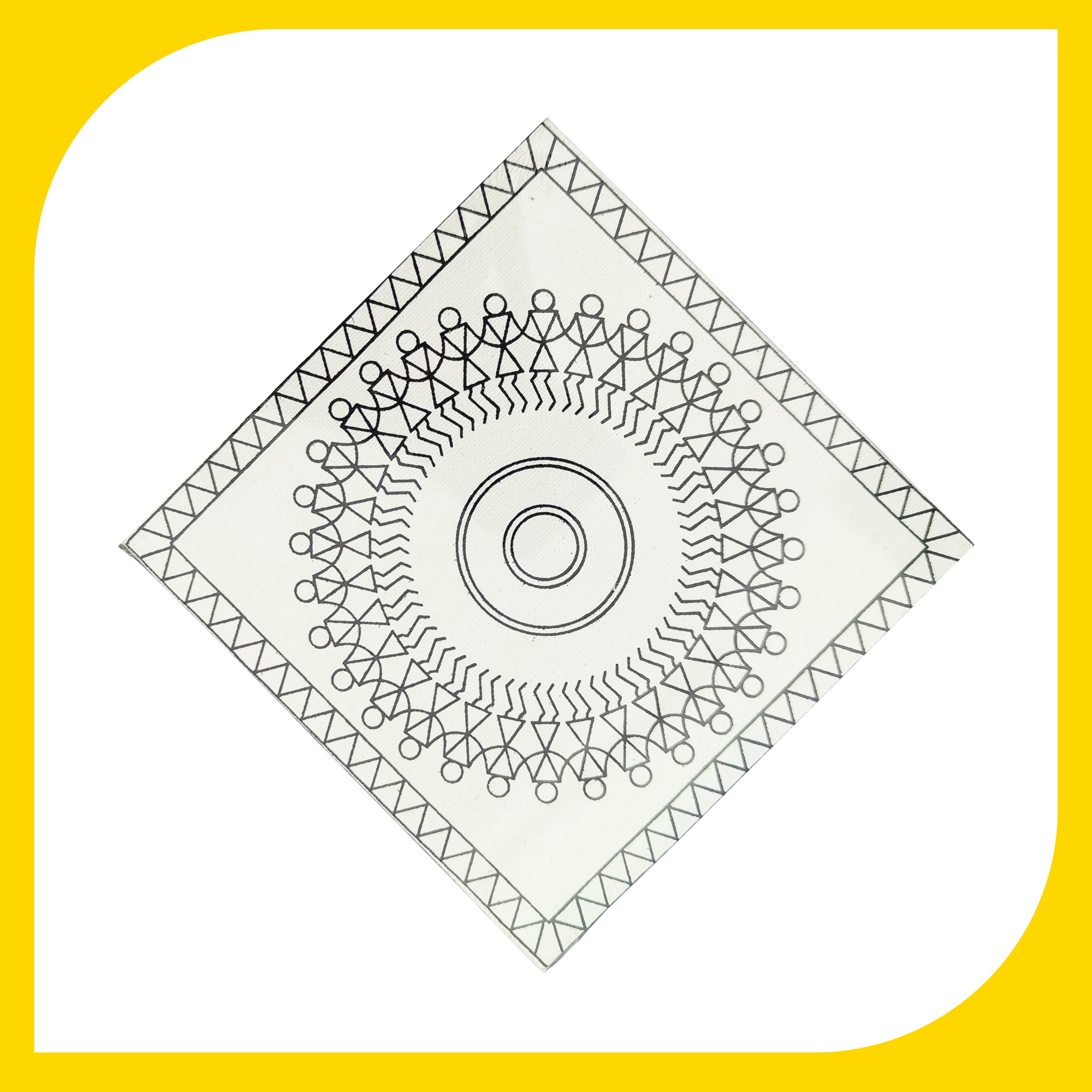 Warli Canvas Design 1 (6"*6")
