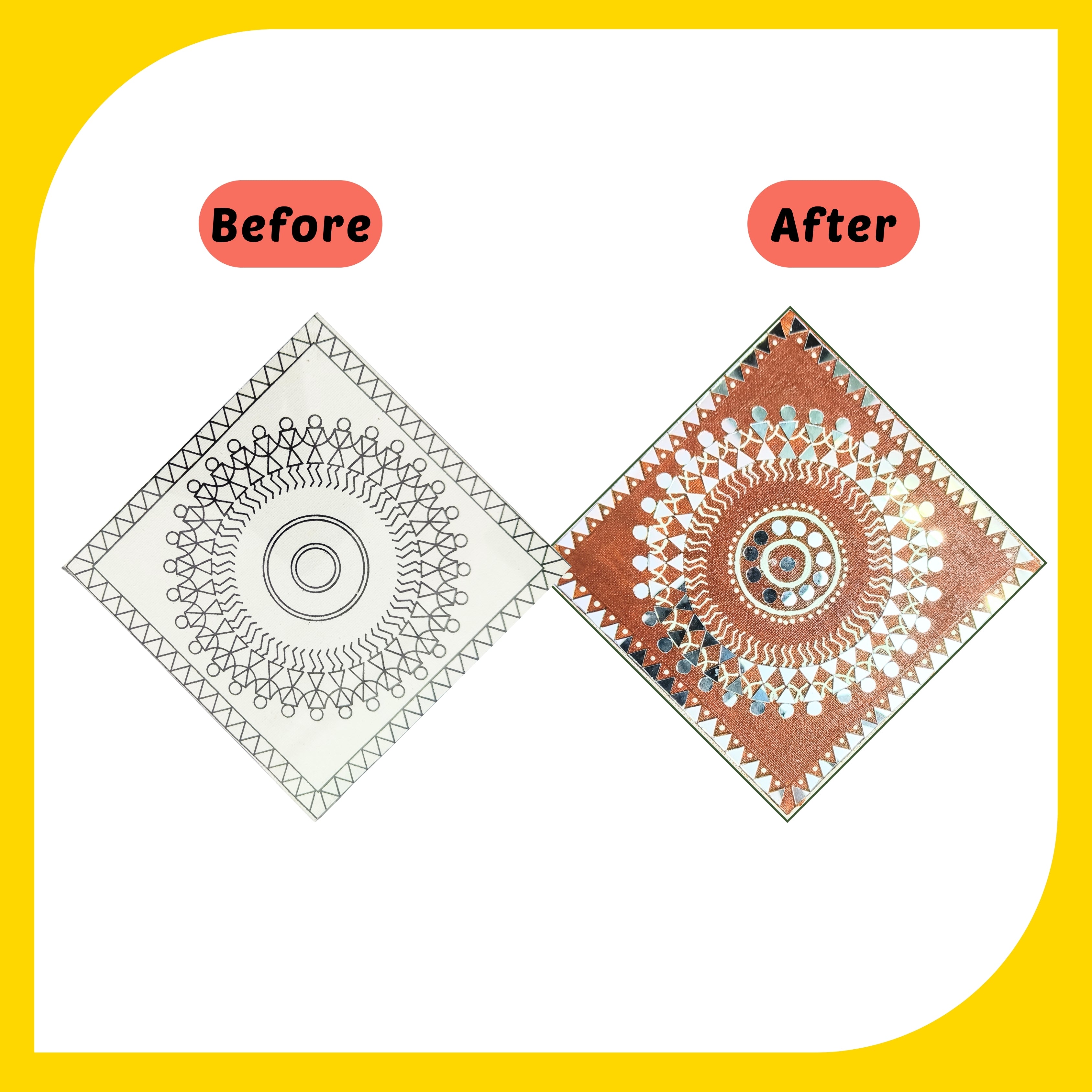 Warli Canvas Design 1 (6"*6")