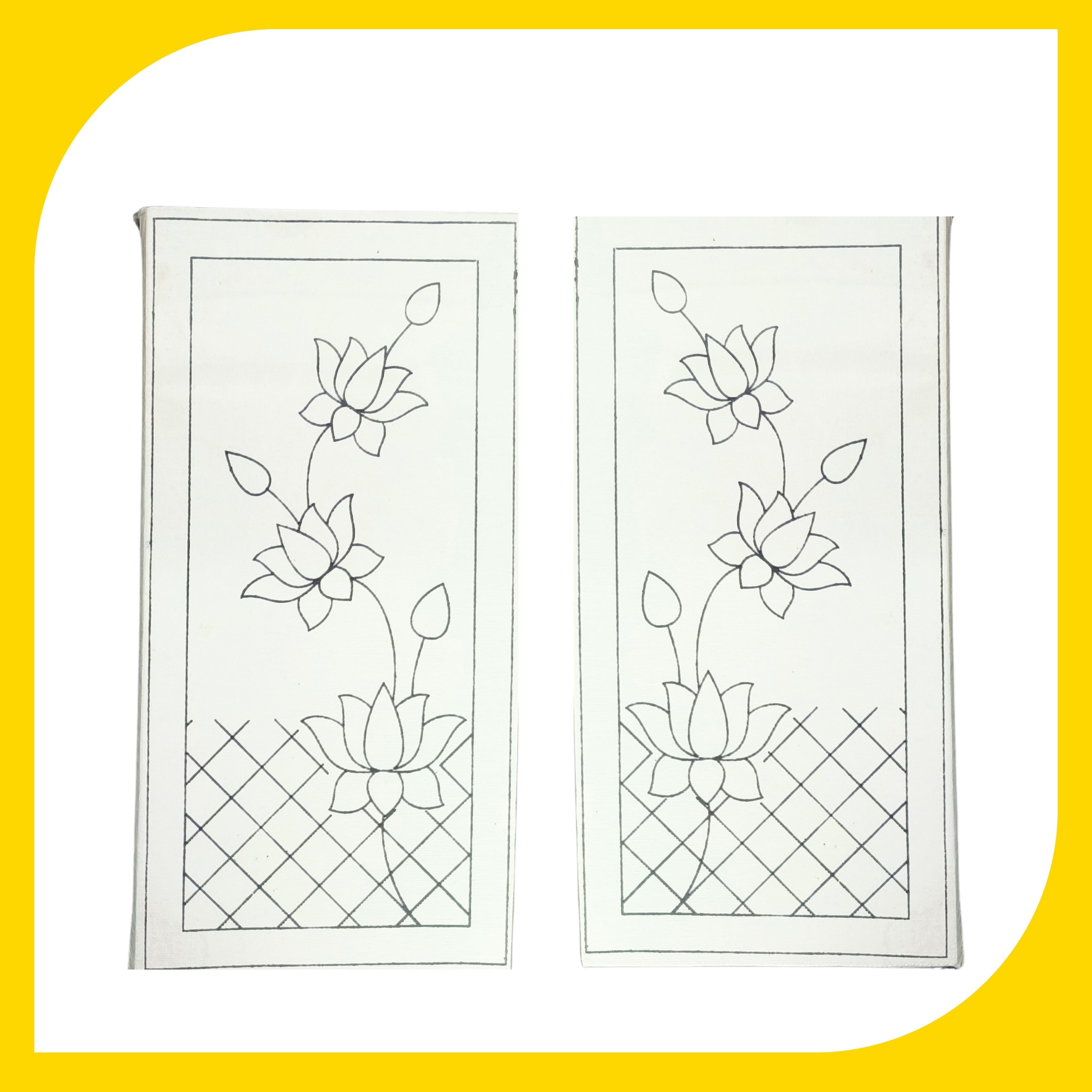 Pichwai Canvas Design 6 (Set of 2)(5"*10")