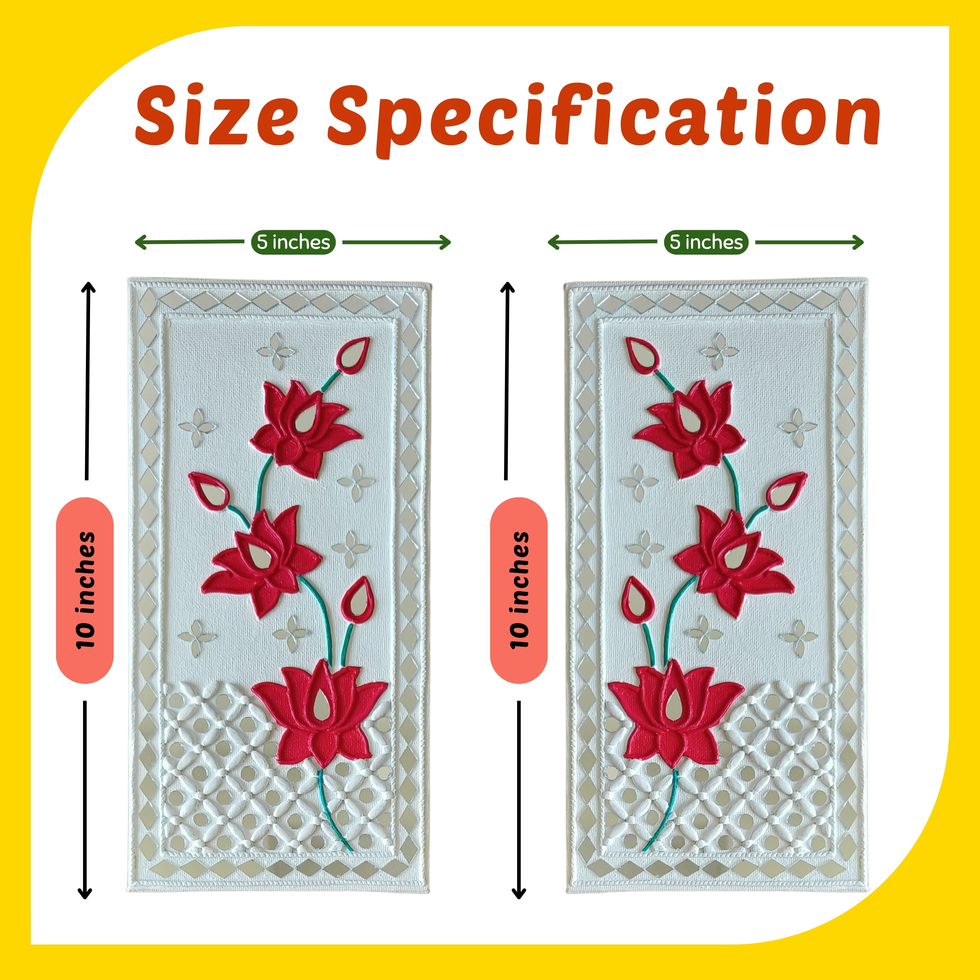 Pichwai Canvas Design 6 (Set of 2)(5"*10")
