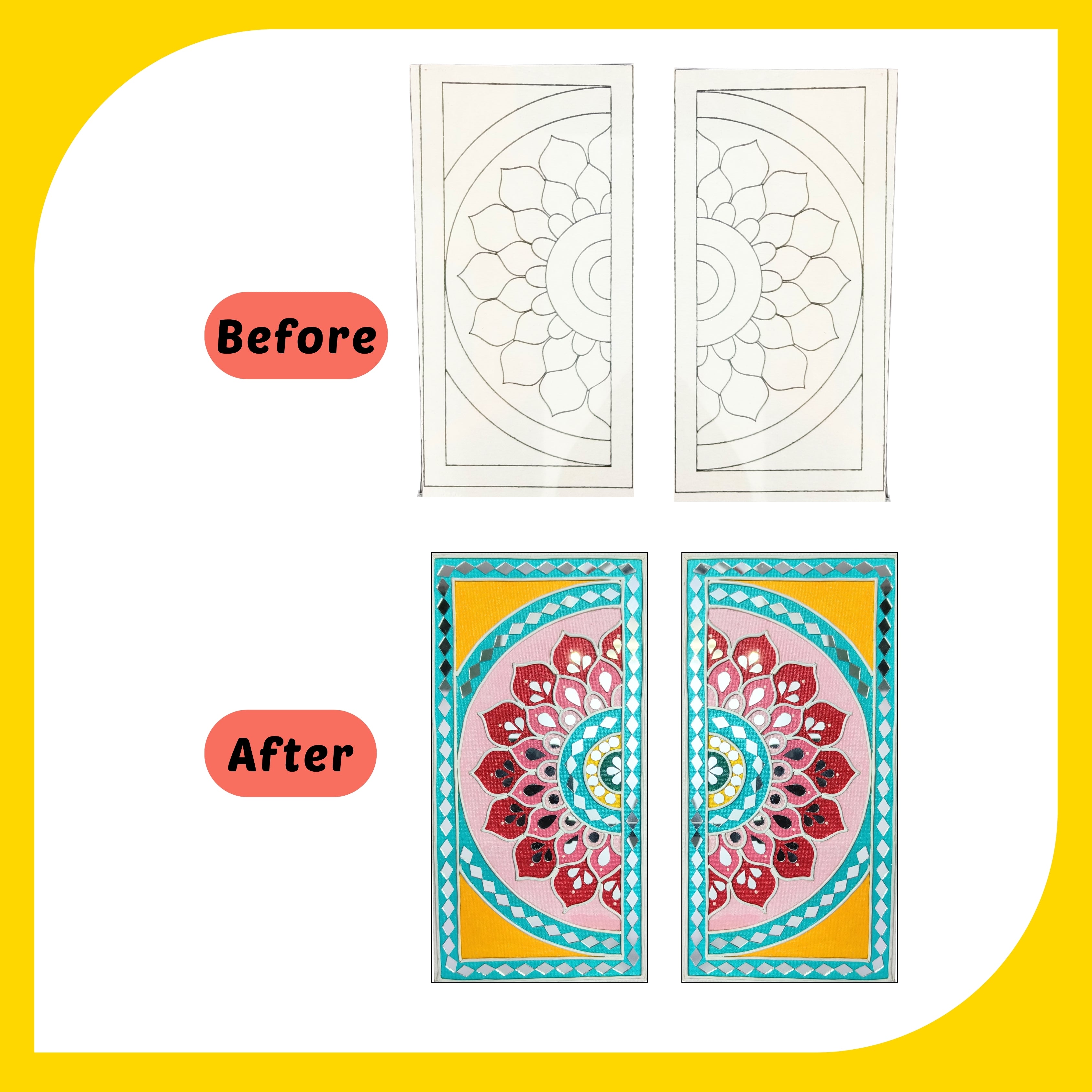 Mandala Canvas Design 11 (Set of 2)(5"*10")
