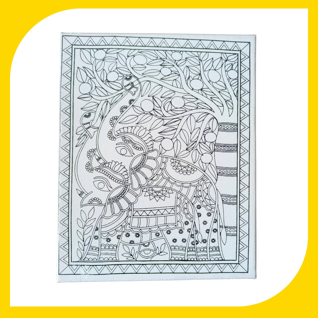Madhubani Canvas Design 4 (8" *10")