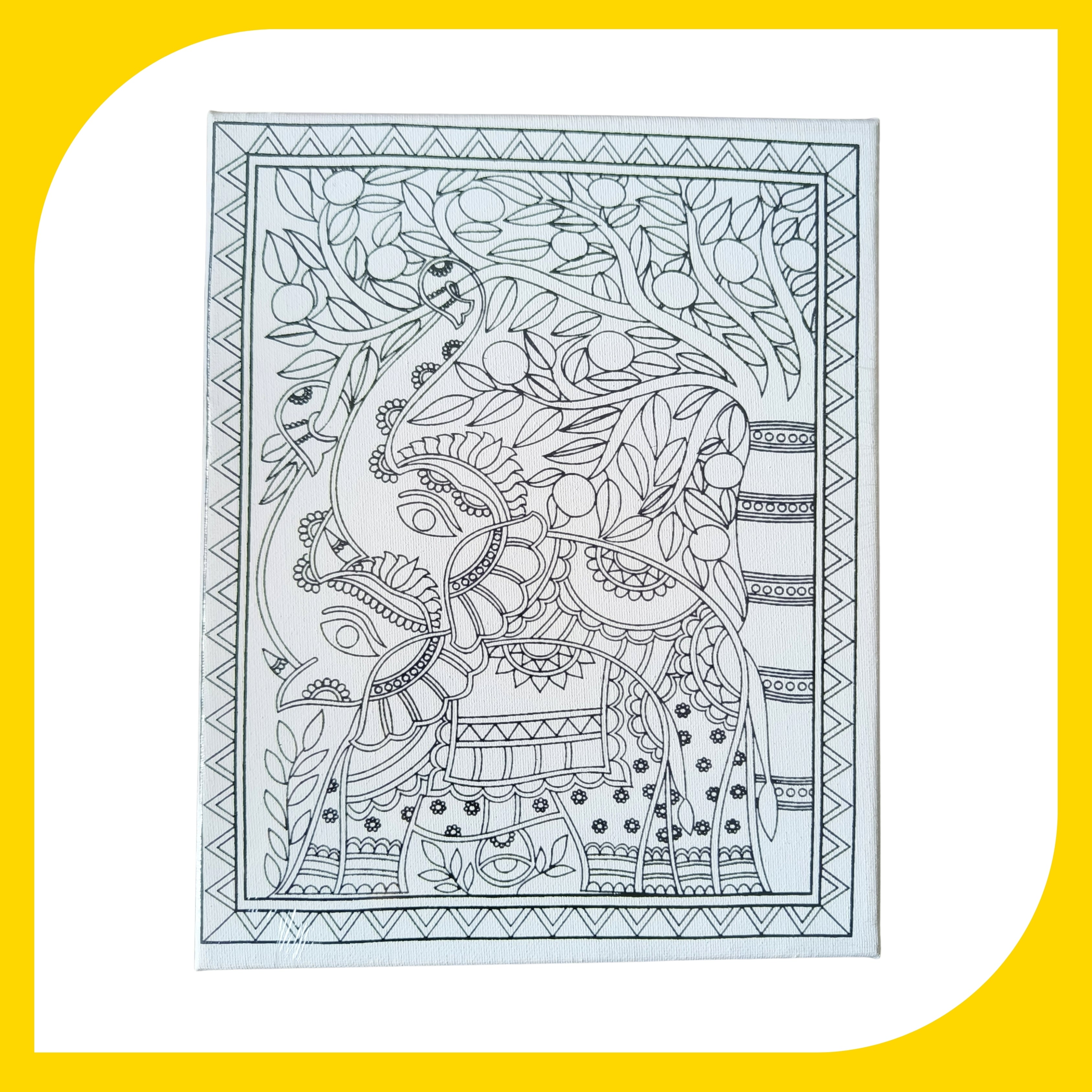 Madhubani Canvas Design 4 (8" *10")