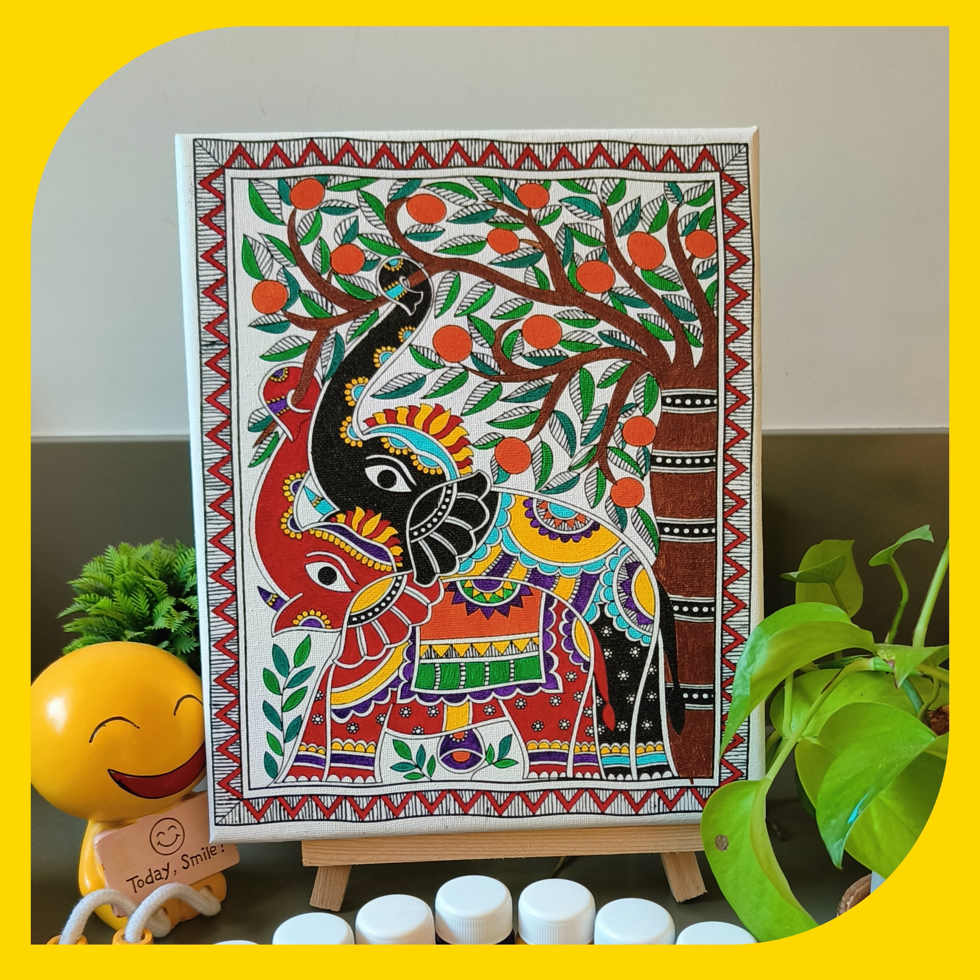 Madhubani Canvas Design 4 (8" *10")
