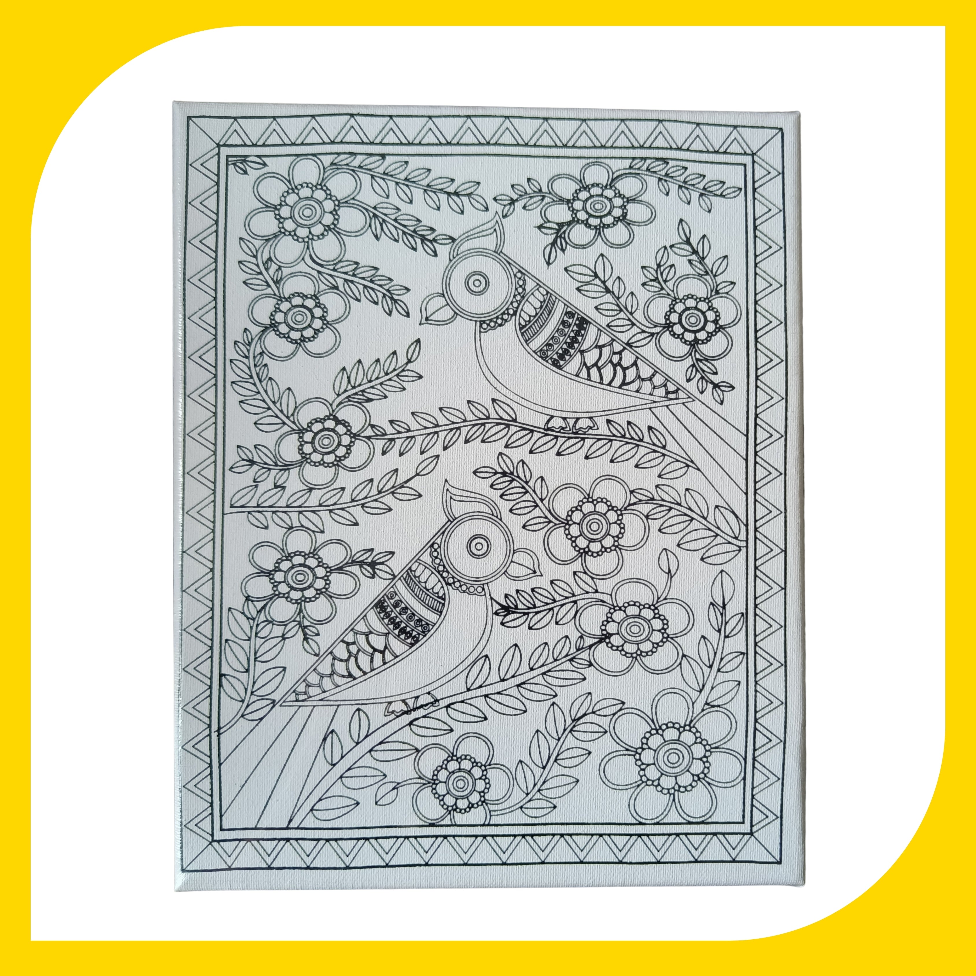 Madhubani Canvas Design 5 (8"*10")