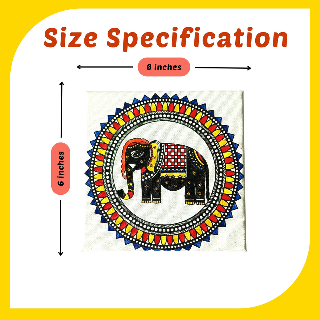 Madhubani Canvas Design 3 (6"*6")