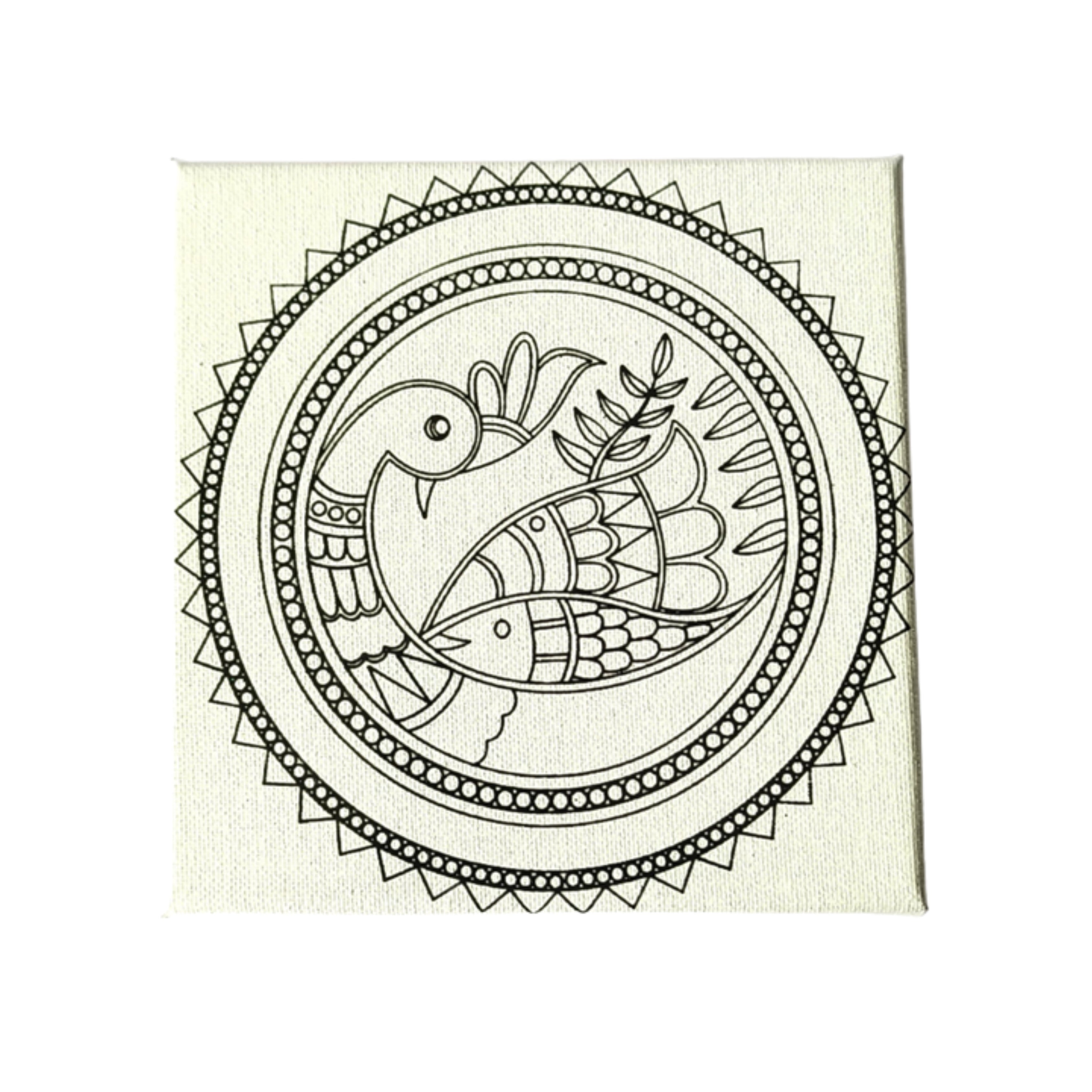 Madhubani Canvas Design 2 (6"*6")
