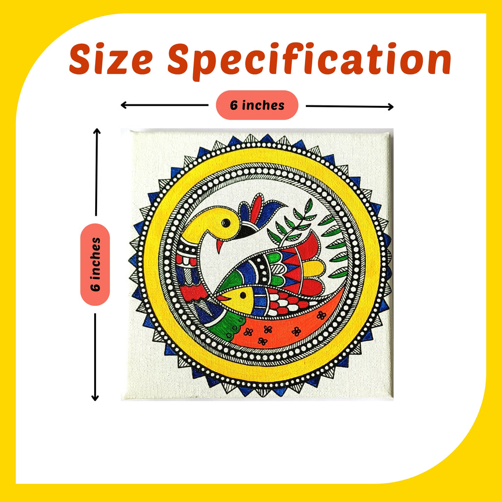 Madhubani Canvas Design 2 (6"*6")