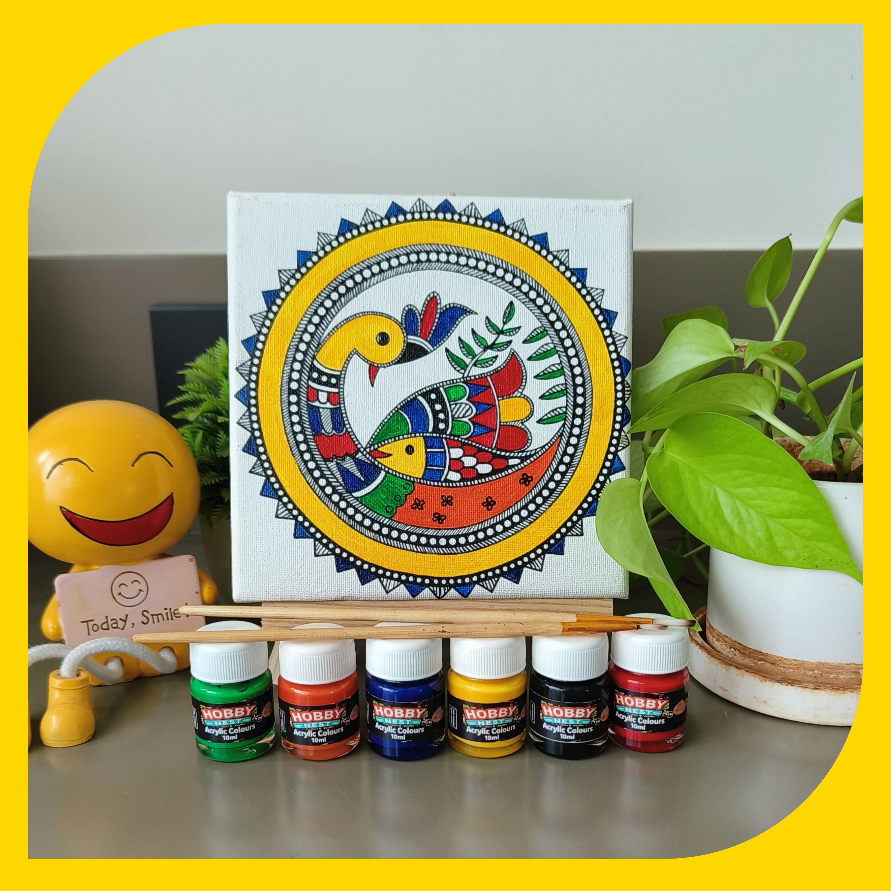 Madhubani Canvas Design 2 (6"*6")