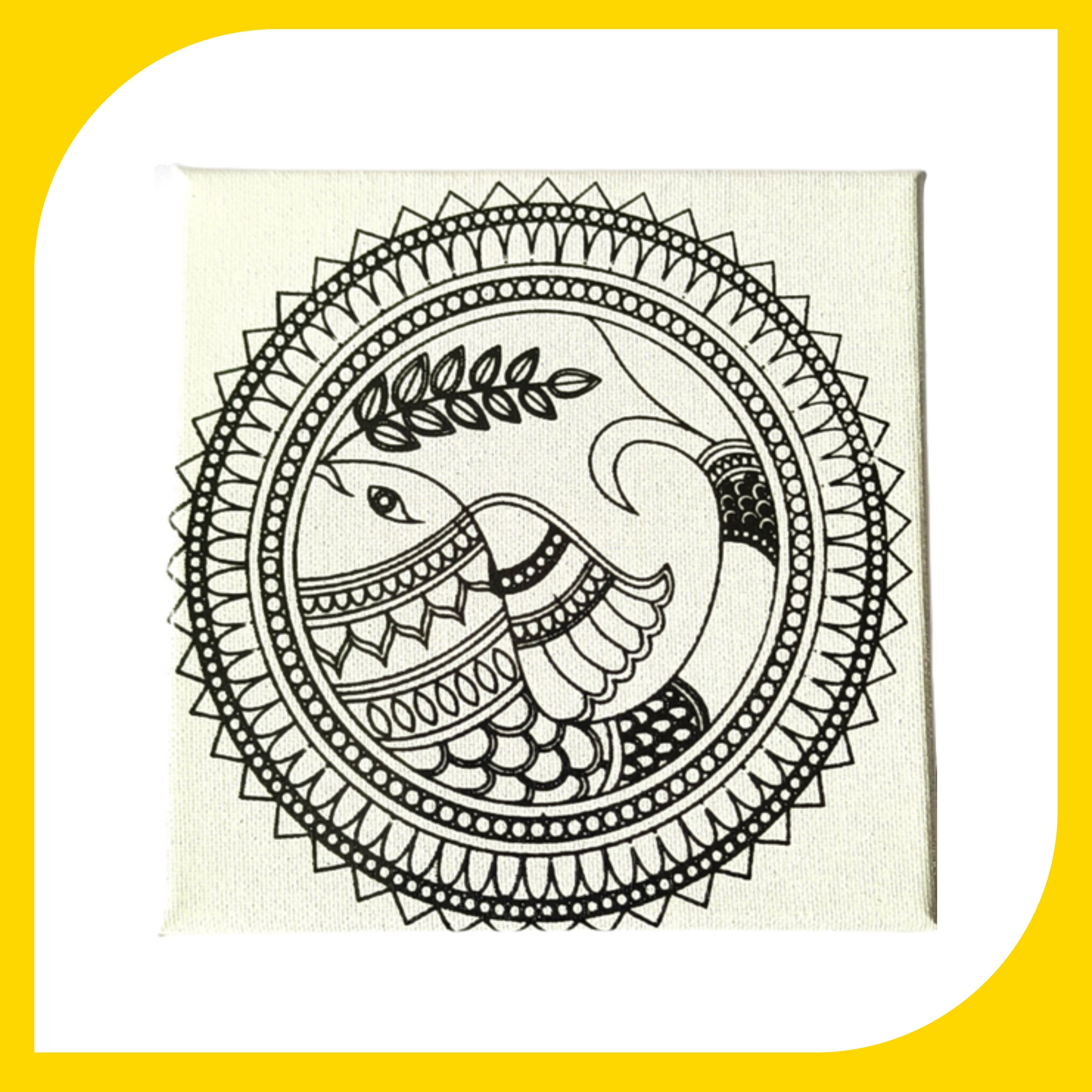 Madhubani Canvas Design 1 (6"*6")