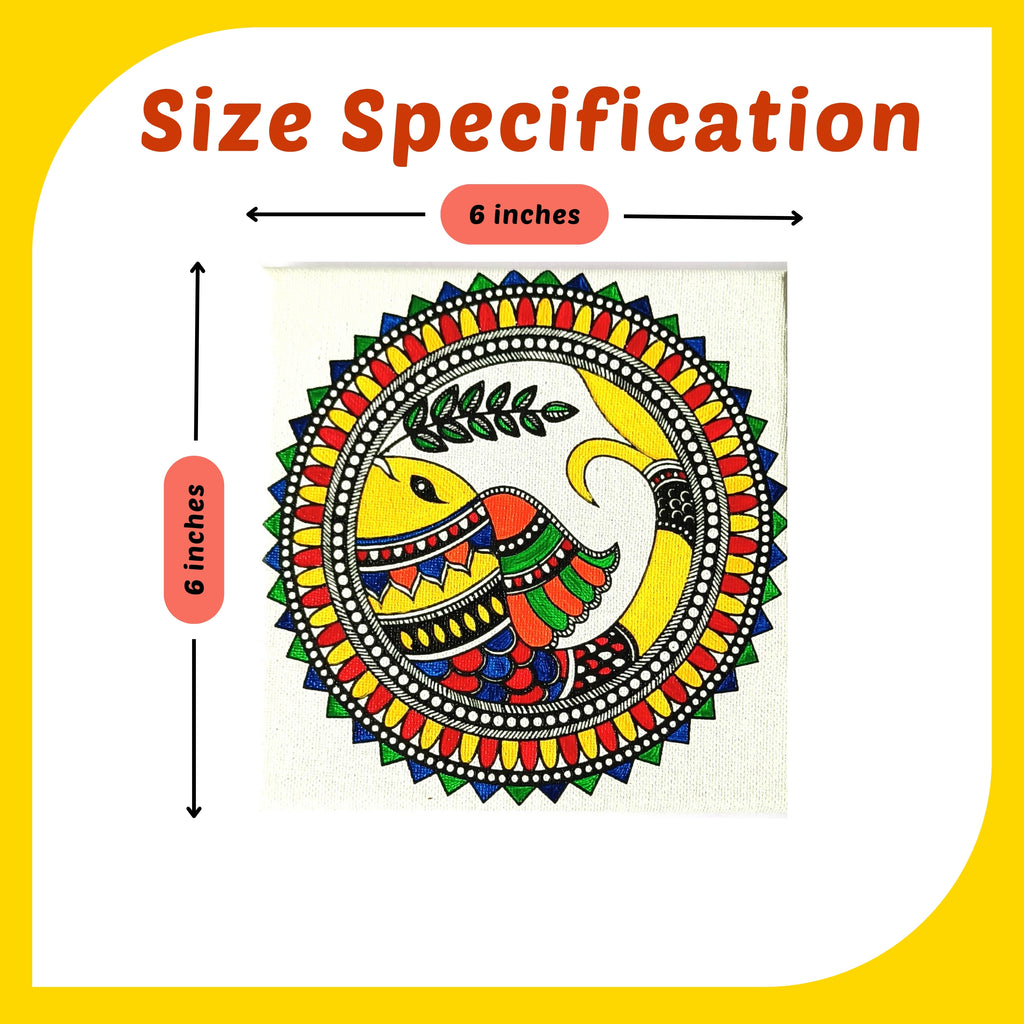 Madhubani Canvas Design 1 (6"*6")