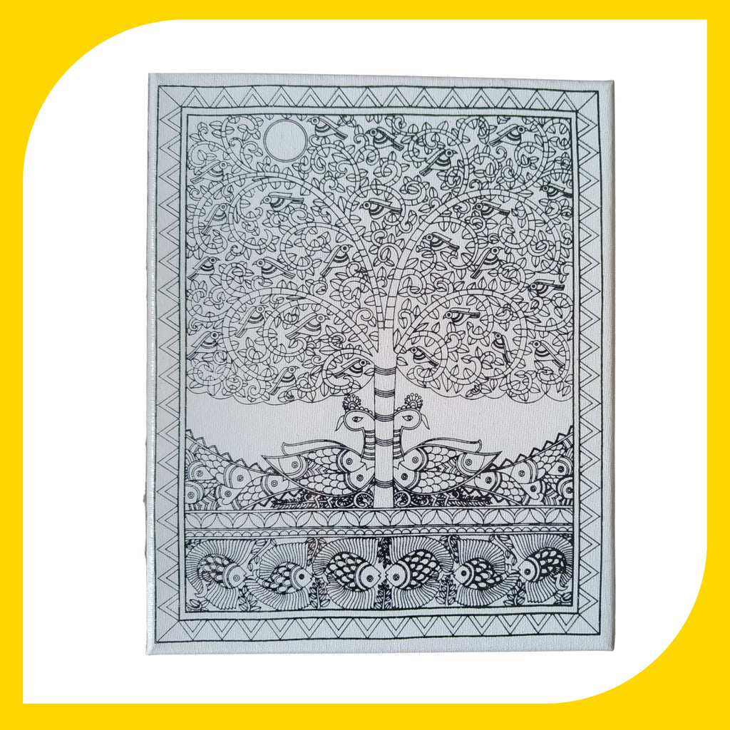 Madhubani Canvas Design 6 (8"*10")