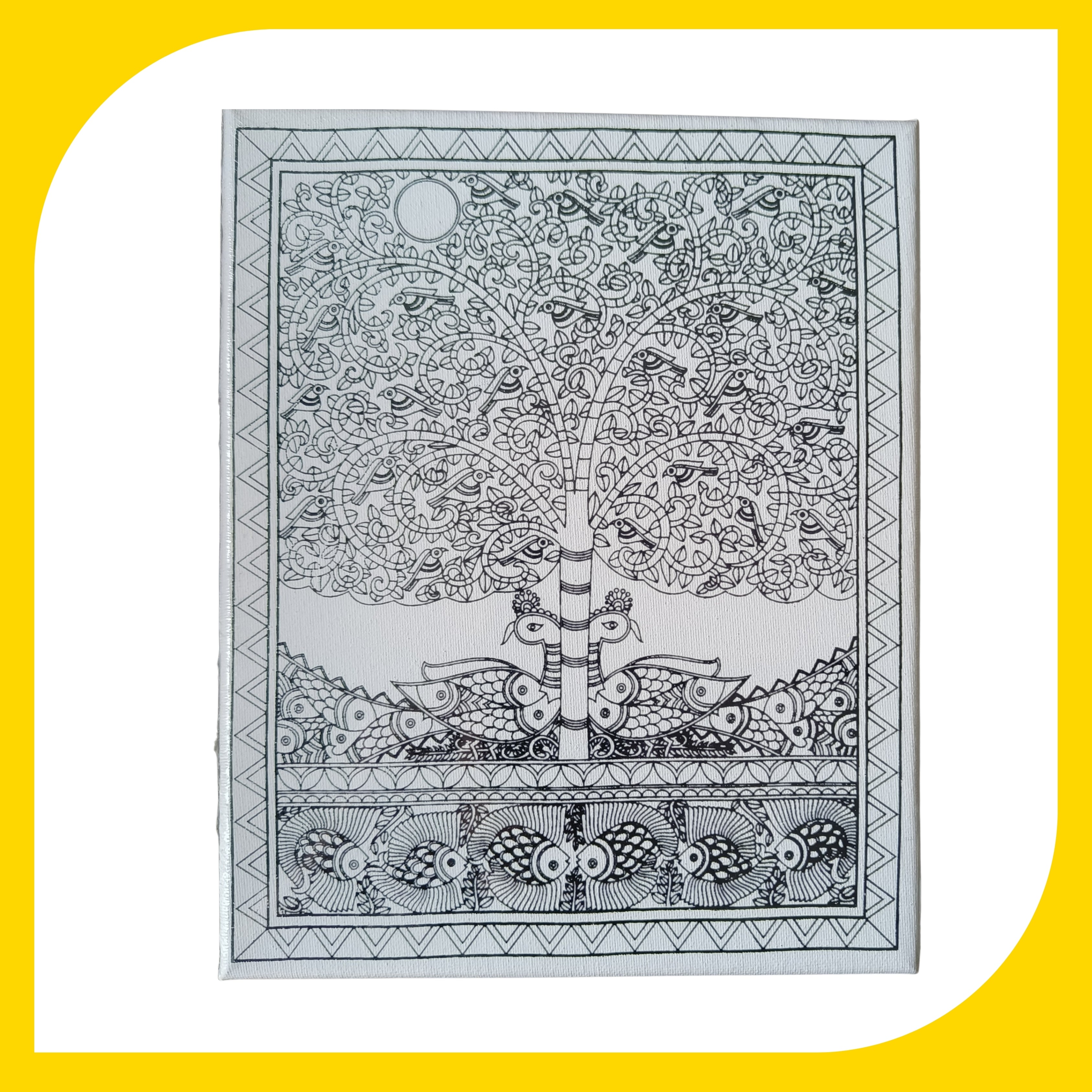 Madhubani Canvas Design 6 (8"*10")