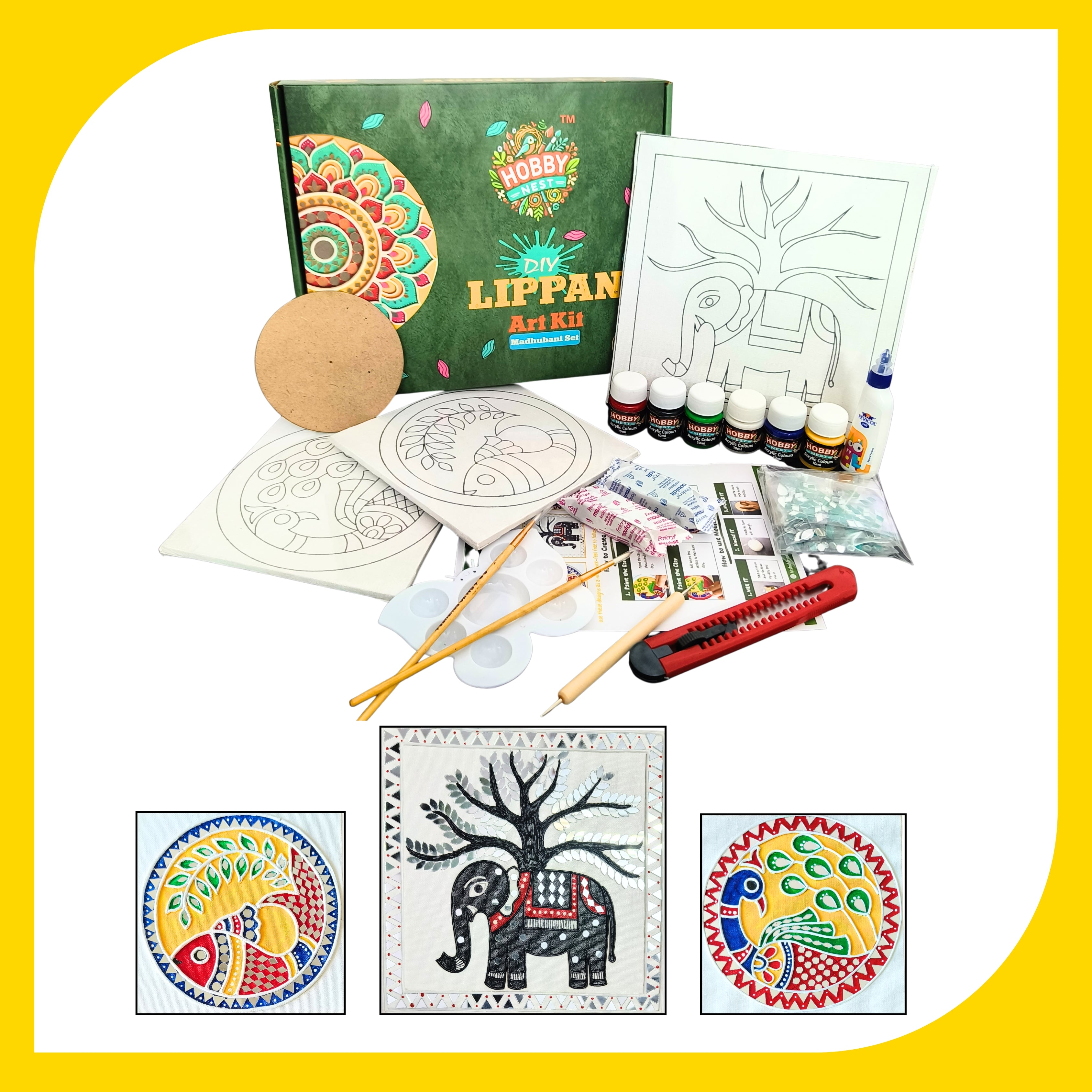 Lippan Art Kit - Madhubani Set