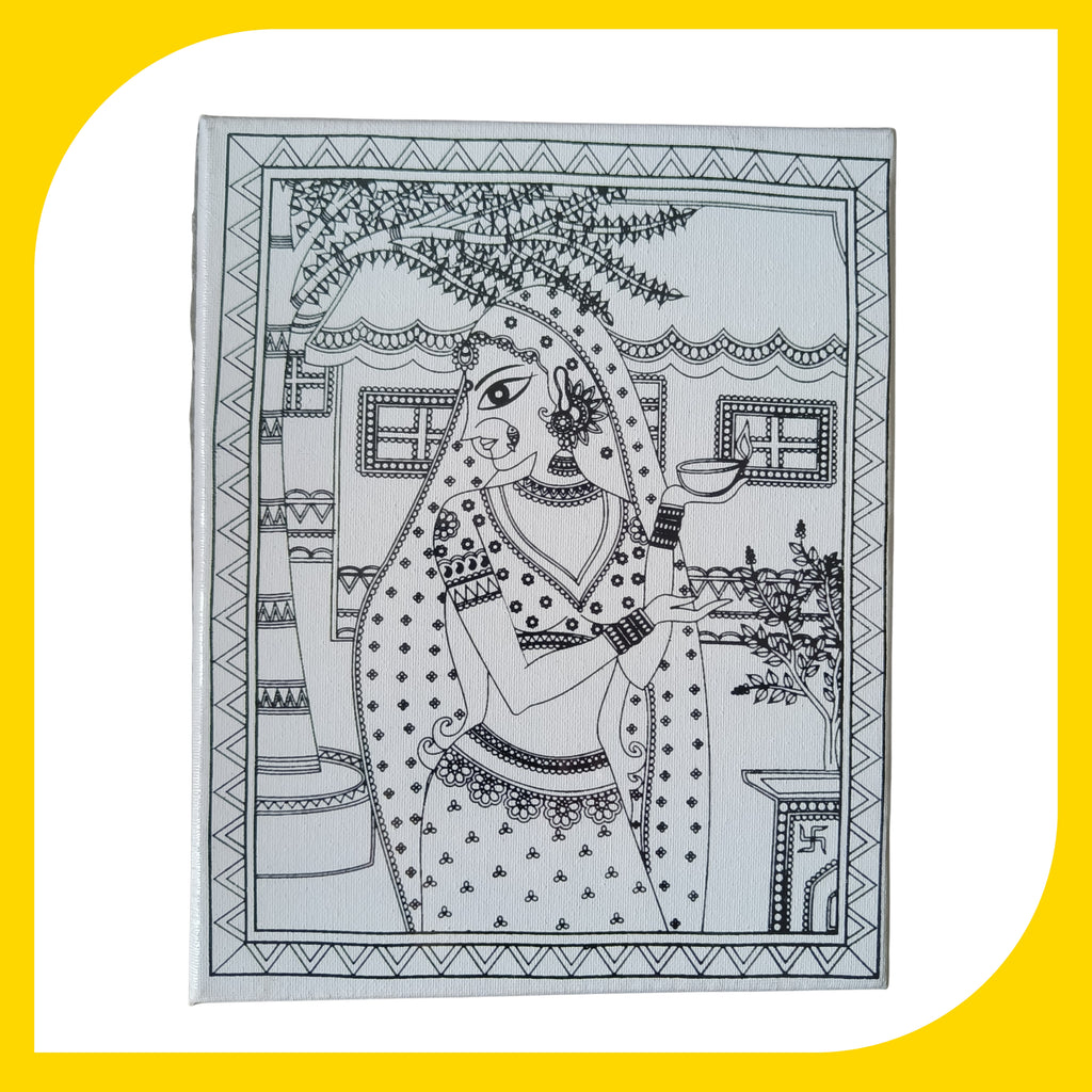 Madhubani Canvas Design 7 (8"*10")
