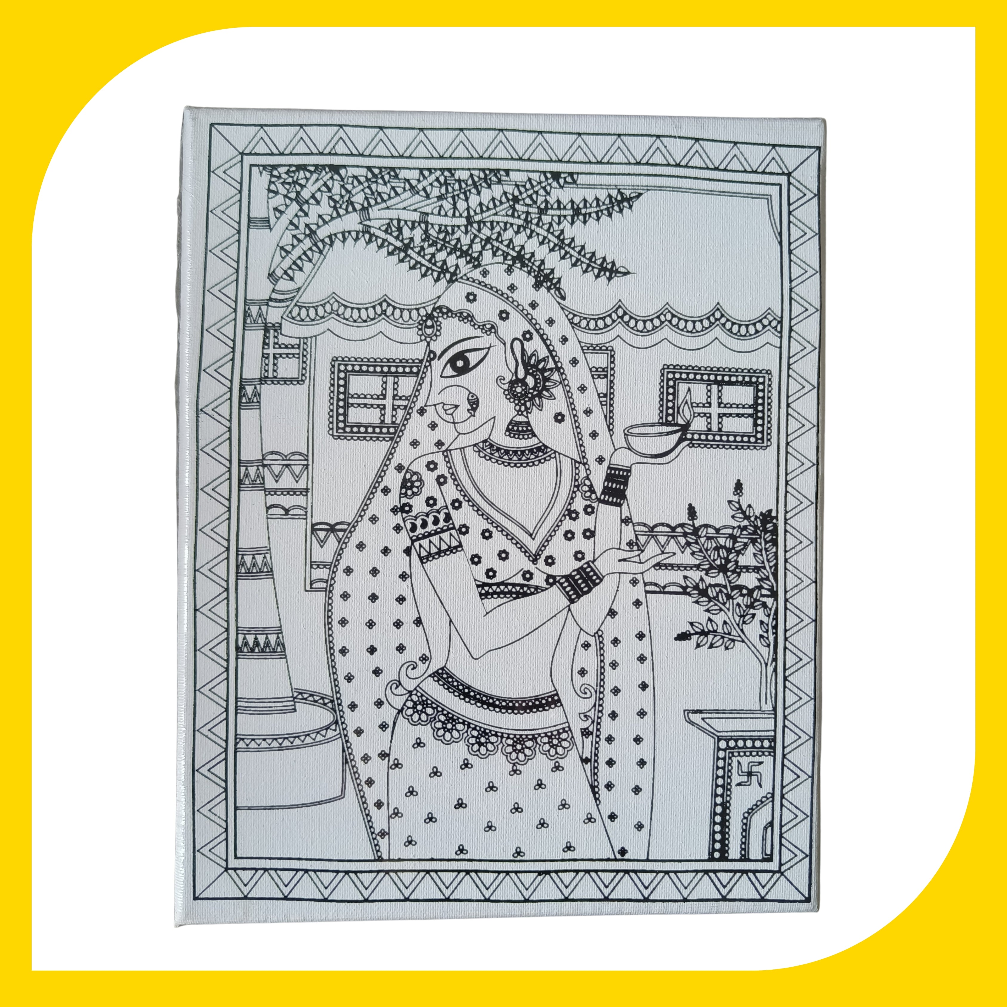 Madhubani Canvas Design 7 (8"*10")