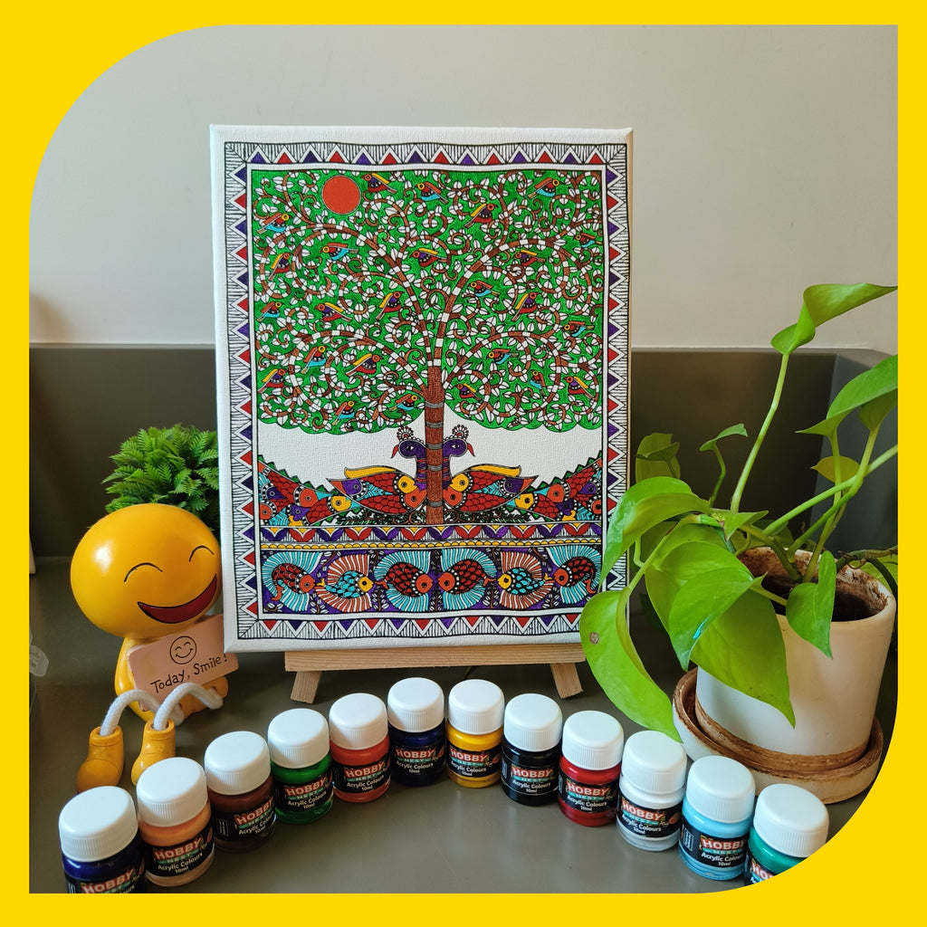 Madhubani Canvas Design 6 (8"*10")